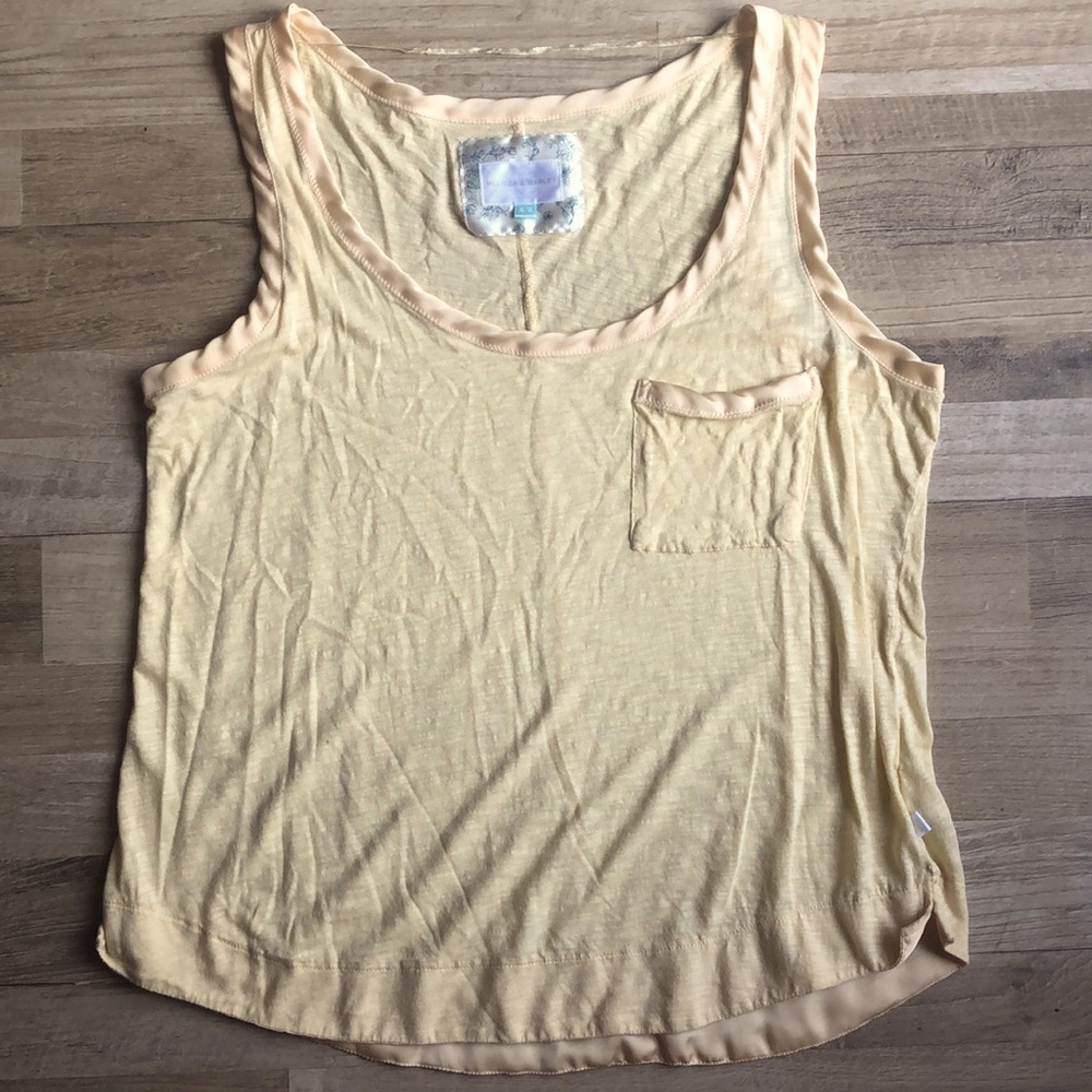 Melissa & Marley Tank Top Womens Size M Yellow Soft Lighteweight Cottagecore